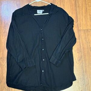 Black Hot Cotton Button Down - Size XL